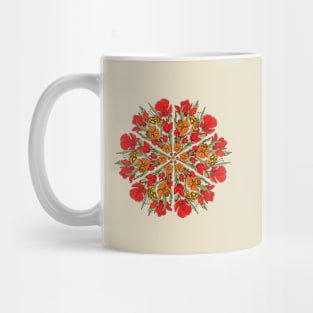 Red Poppy Mandala Mug